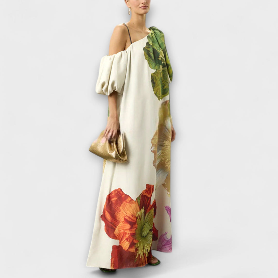 Skylar - Vestido maxi con estampado floral y mangas abullonadas