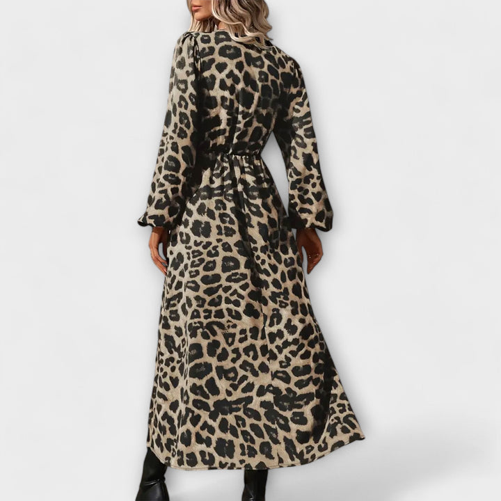 Natalie - Vestido maxi con estampado de leopardo