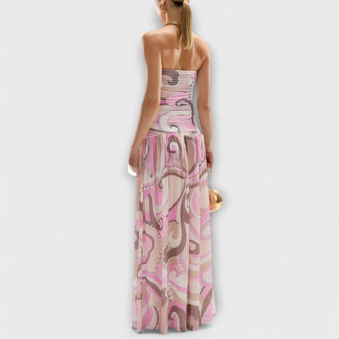 Tatum - Vestido maxi sin mangas en tonos pastel