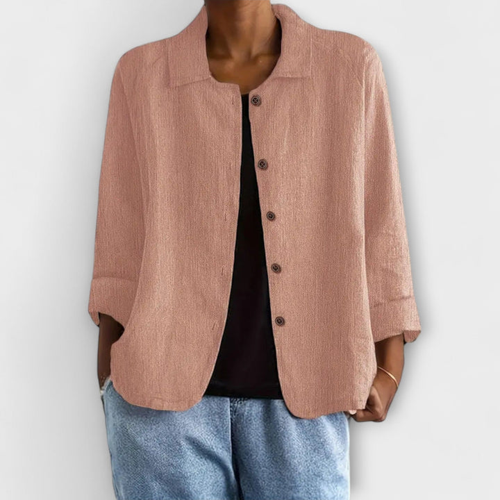 Mira - Chaqueta ligera de punto en rosa claro