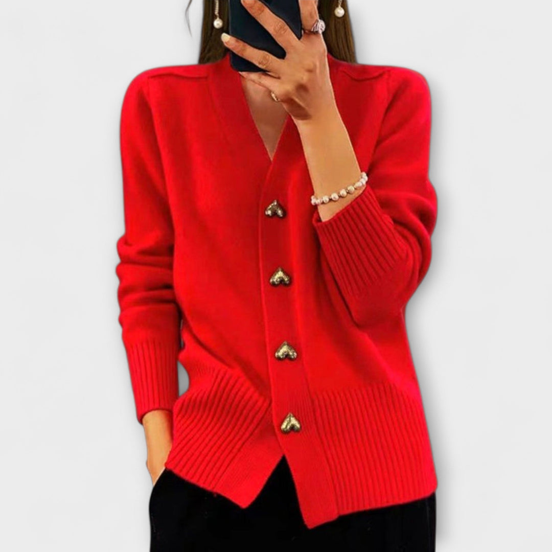 Marij - Cárdigan con escote en V de estilo vintage