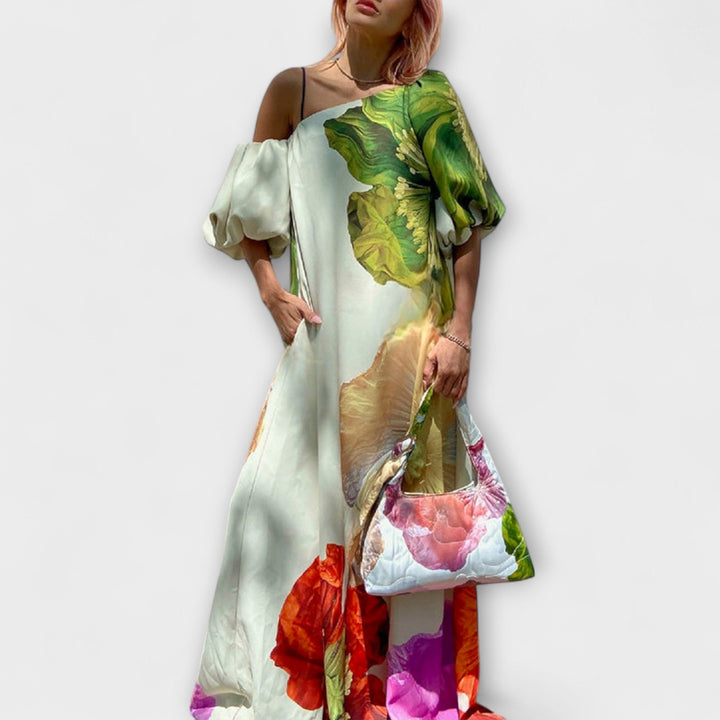 Skylar - Vestido maxi con estampado floral y mangas abullonadas