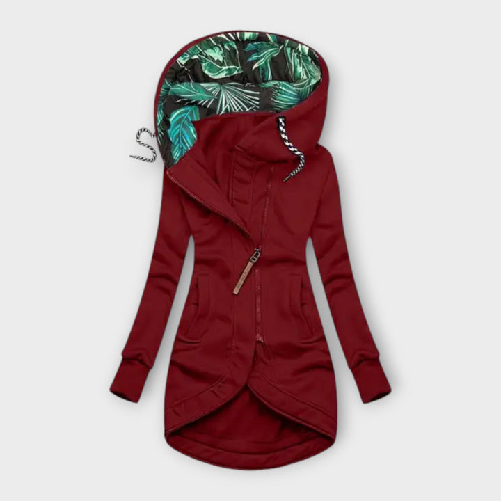 Nora - Chaqueta elegante verde oliva con estampado