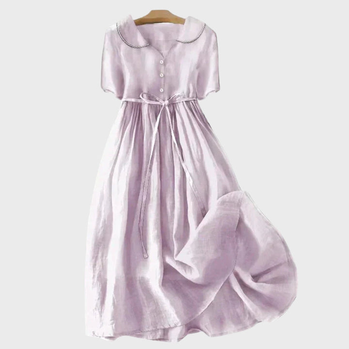 Vestido de botones color lavanda