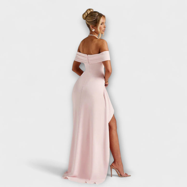 Gretchen - Vestido maxi rosa con abertura