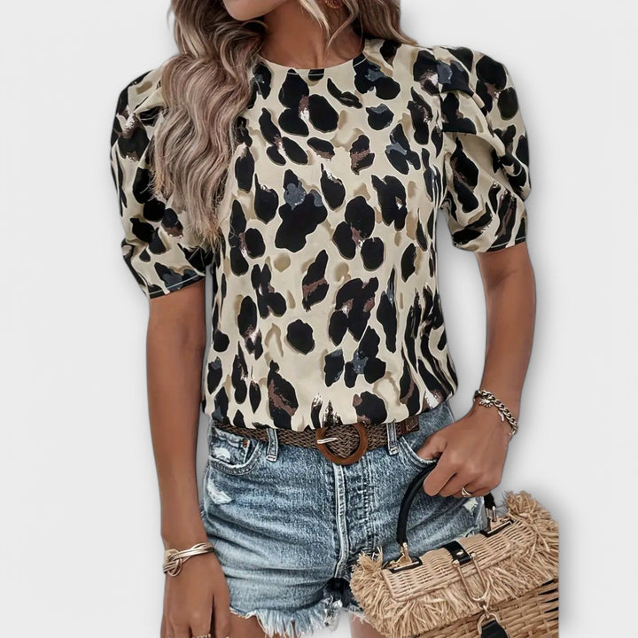 Amelia - Blusa con estampado de leopardo elegante
