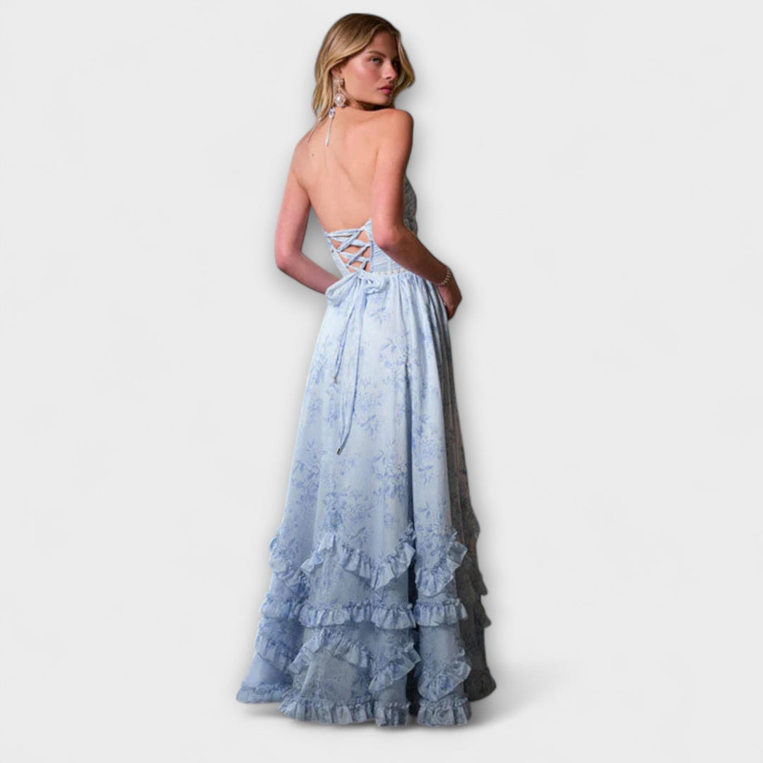 Luzie - Vestido largo fluido en rosa