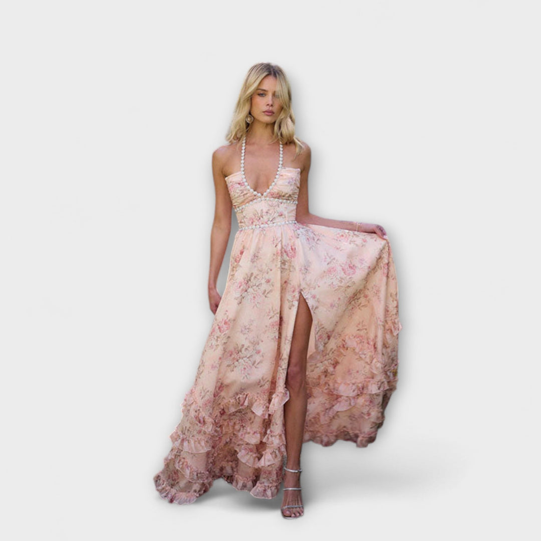 Luzie - Vestido largo fluido en rosa