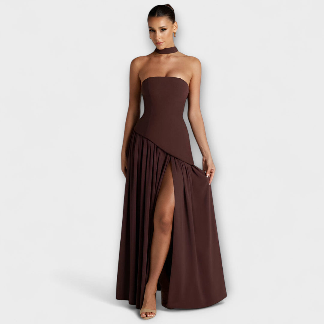 Tessa - Vestido Maxi Amarillo con Abertura