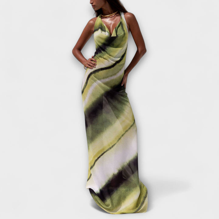Vestido Maxi Clásico - Tie-Dye en Verde