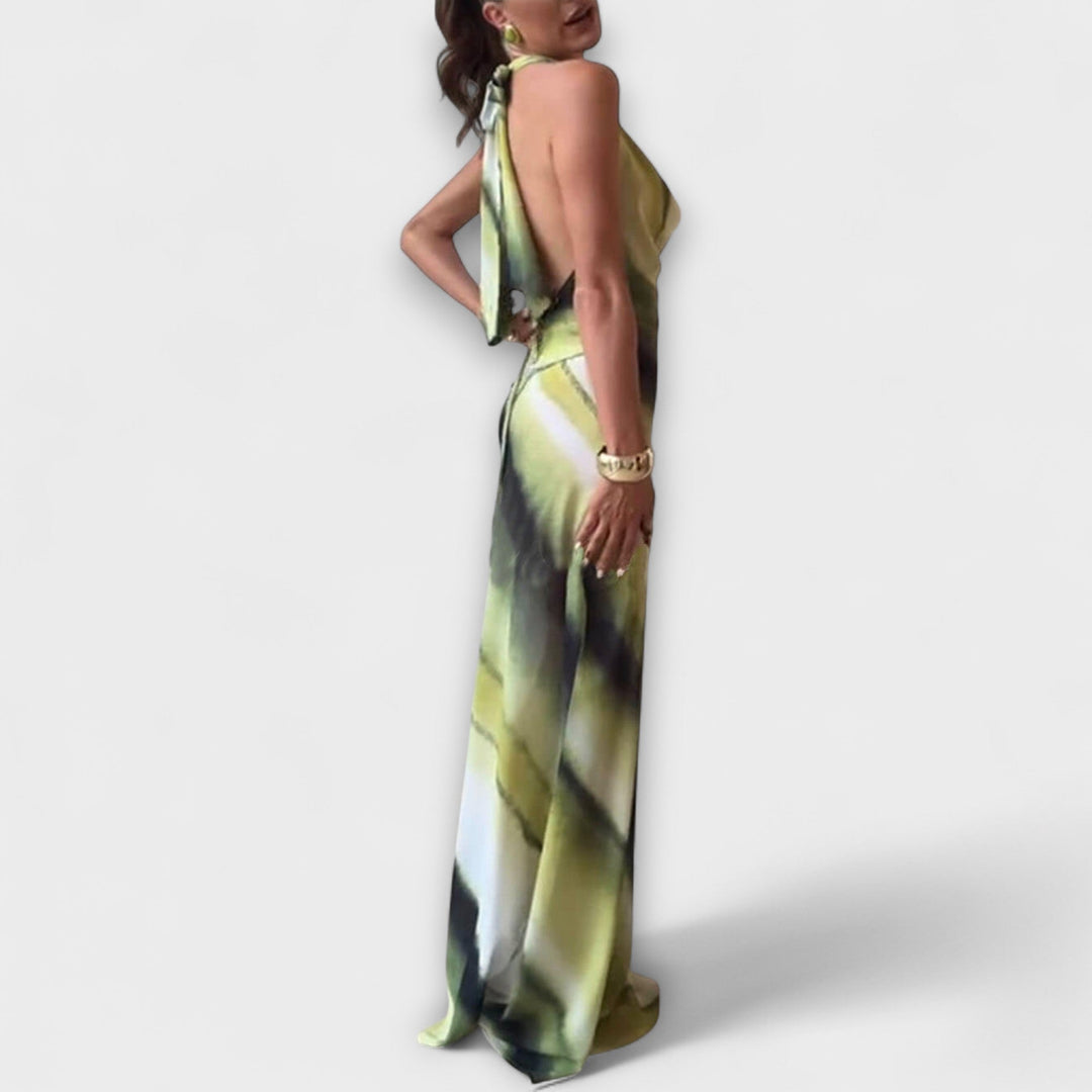 Vestido Maxi Clásico - Tie-Dye en Verde