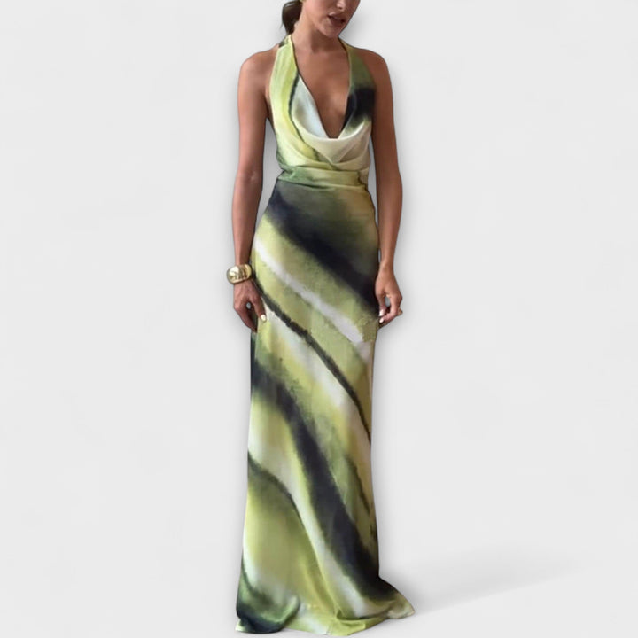 Vestido Maxi Clásico - Tie-Dye en Verde