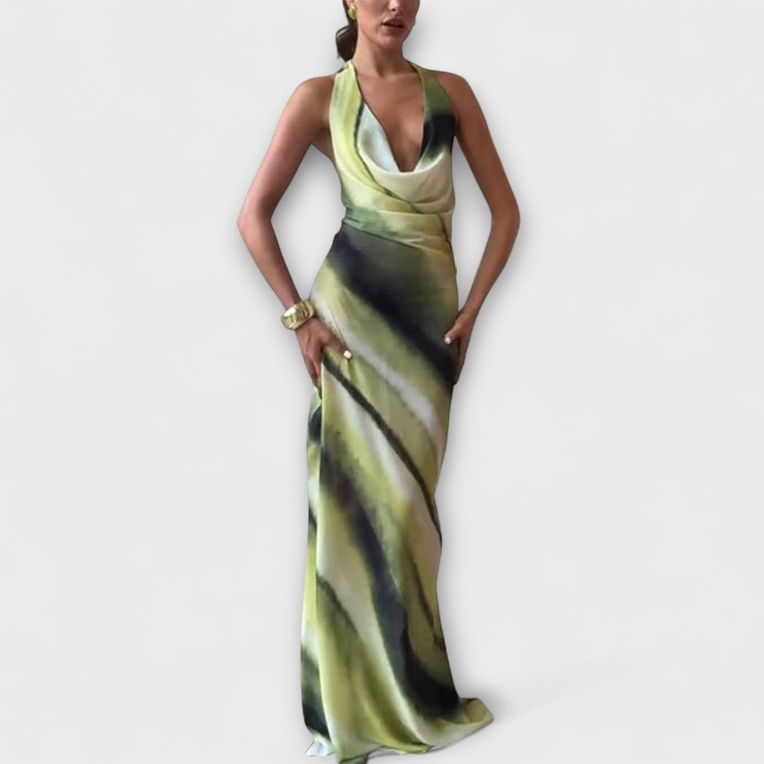 Vestido Maxi Clásico - Tie-Dye en Verde
