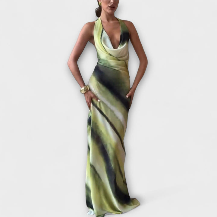 Vestido Maxi Clásico - Tie-Dye en Verde