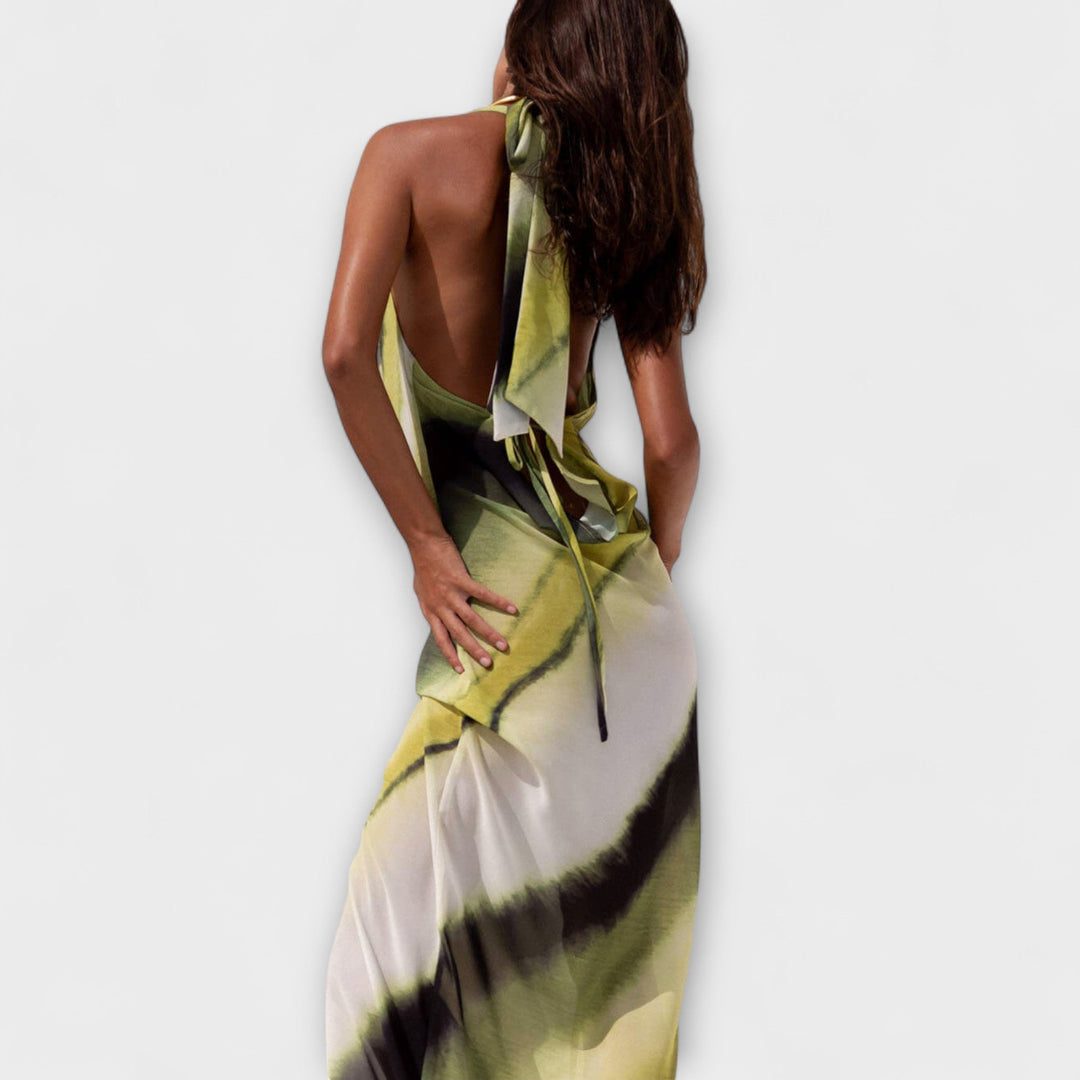 Vestido Maxi Clásico - Tie-Dye en Verde