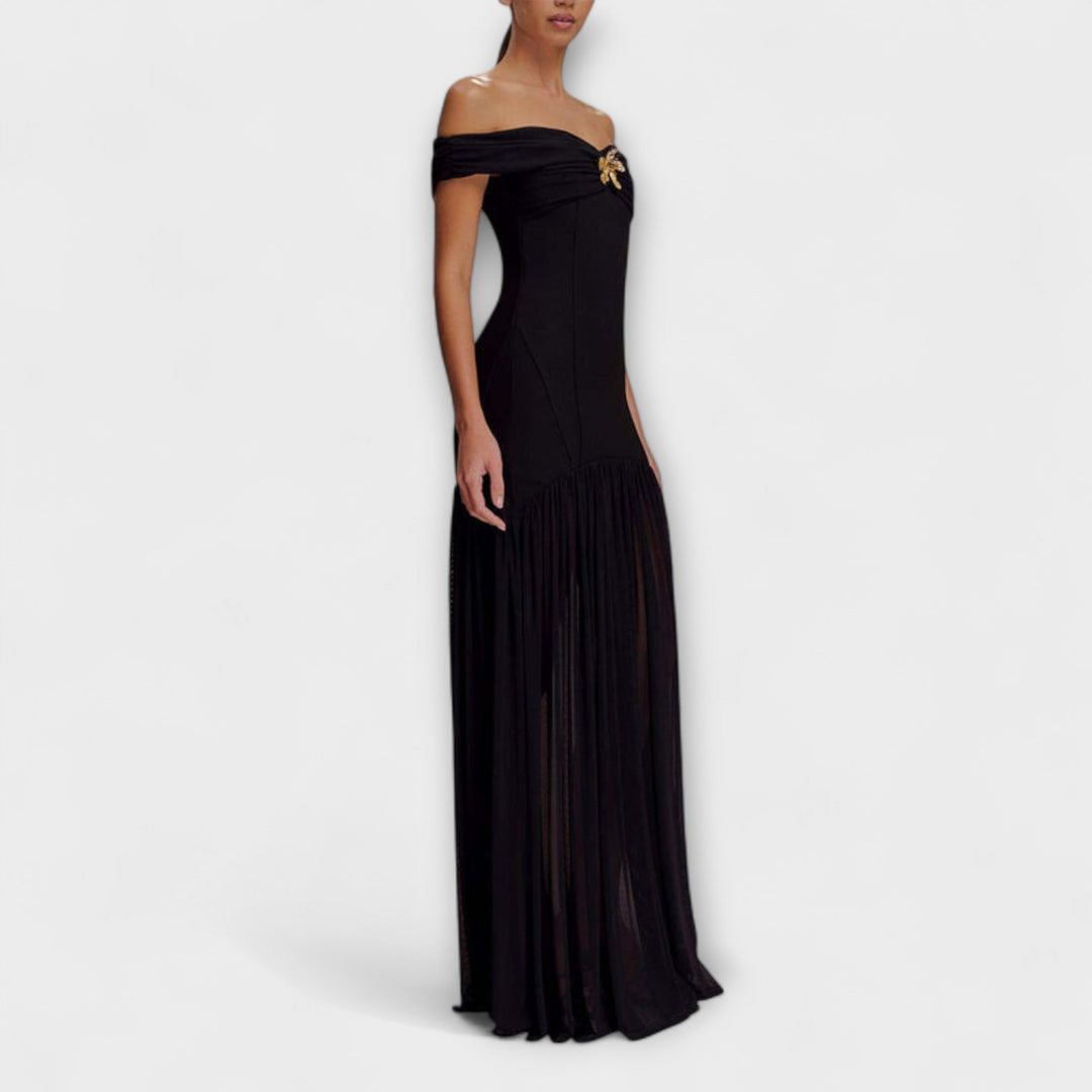 Maelie - Vestido maxikleid bodycon sin tirantes en rosa