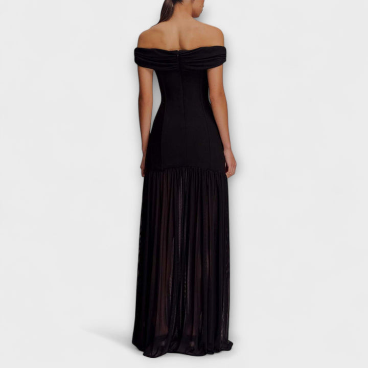 Maelie - Vestido maxikleid bodycon sin tirantes en rosa