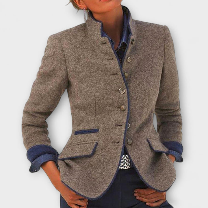 Aurea - Elegante chaqueta de tweed en beige
