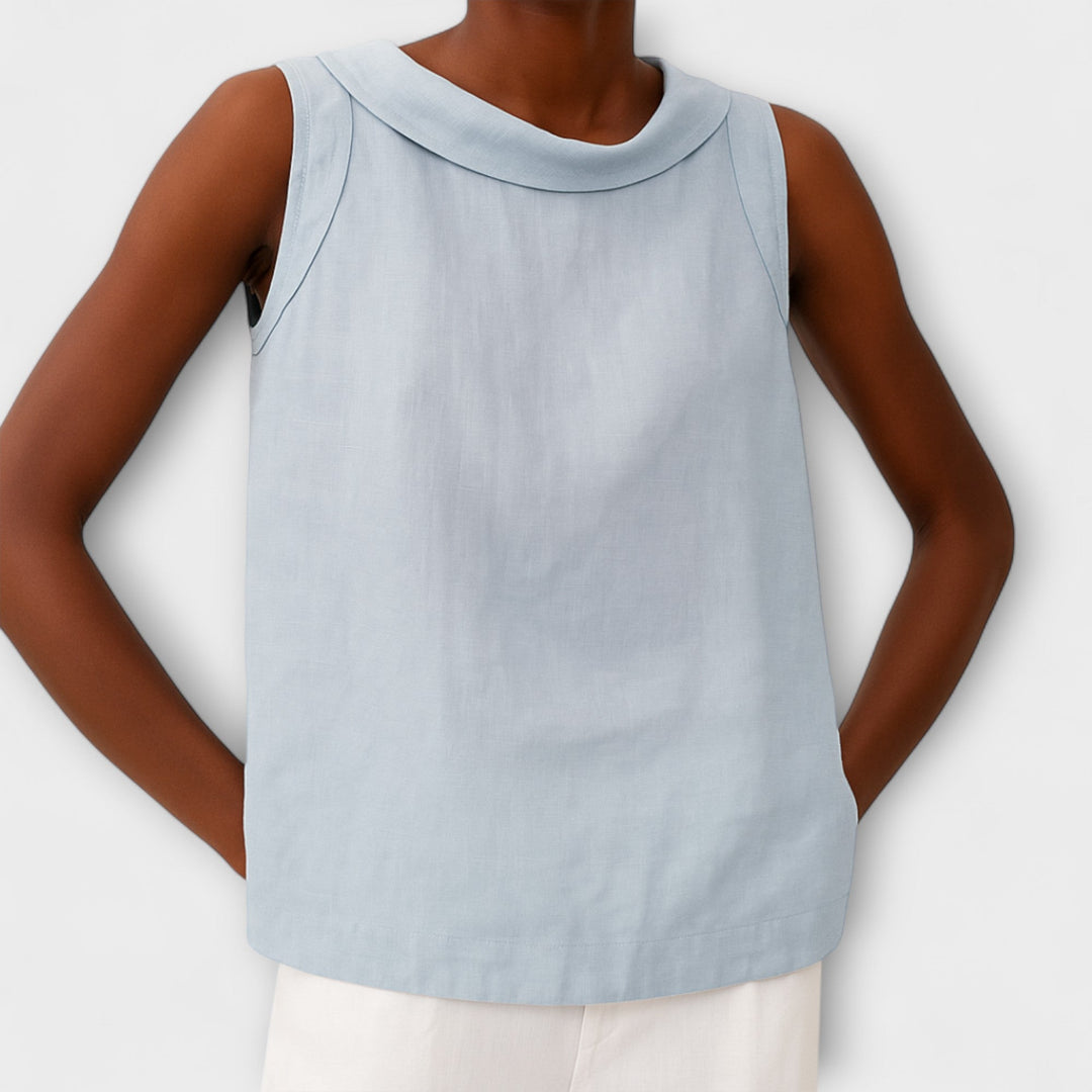 Brianna - Top elegante sin mangas en beige