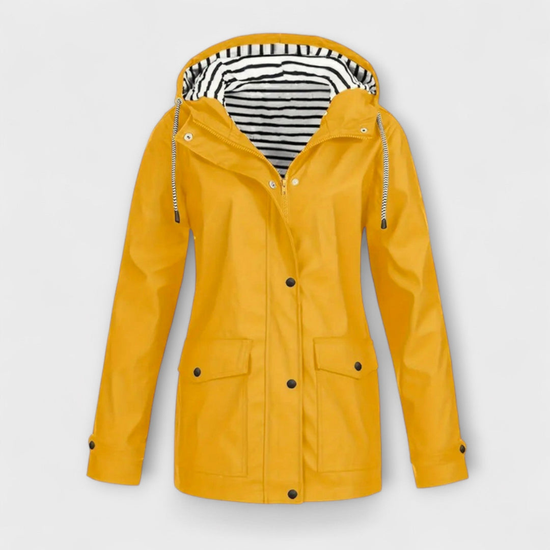 Alessa - Chaqueta de lluvia negra y elegante