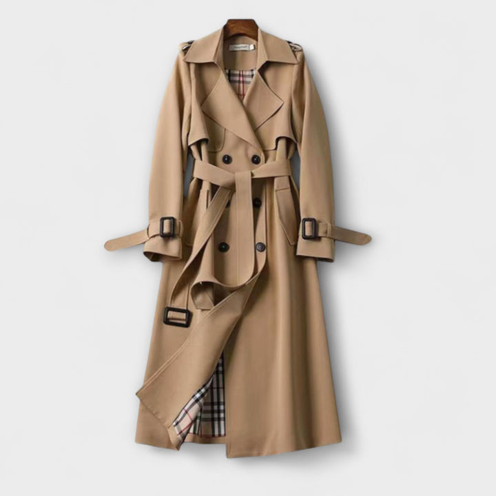 Jualita - Trenchcoat clásico para mujeres en color beige