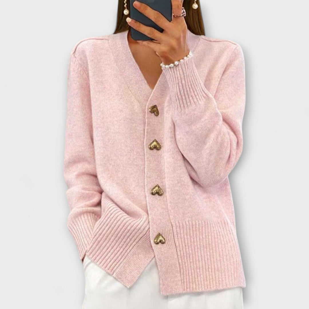 Marij - Cárdigan con escote en V de estilo vintage