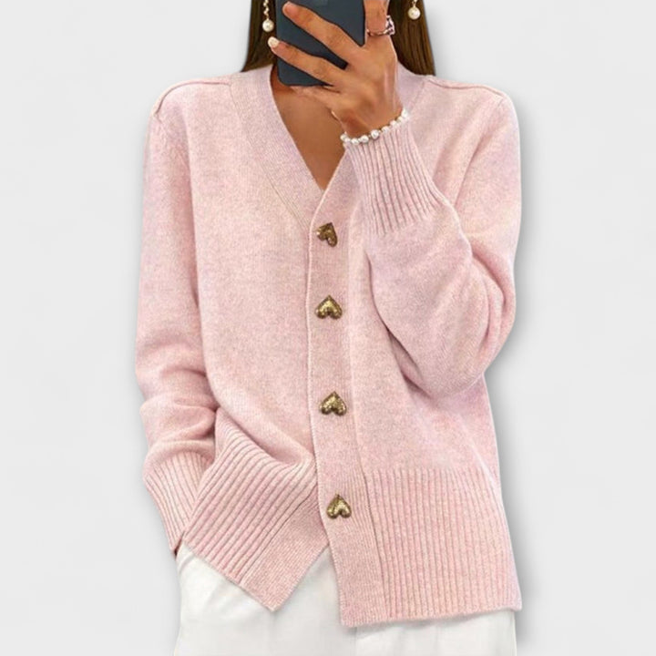Marij - Cárdigan con escote en V de estilo vintage