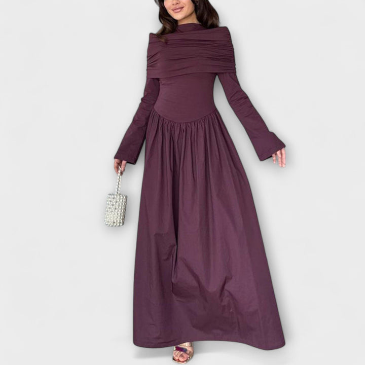 Jessica - Vestido plisado lila relajado