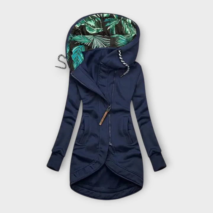 Nora - Chaqueta elegante verde oliva con estampado