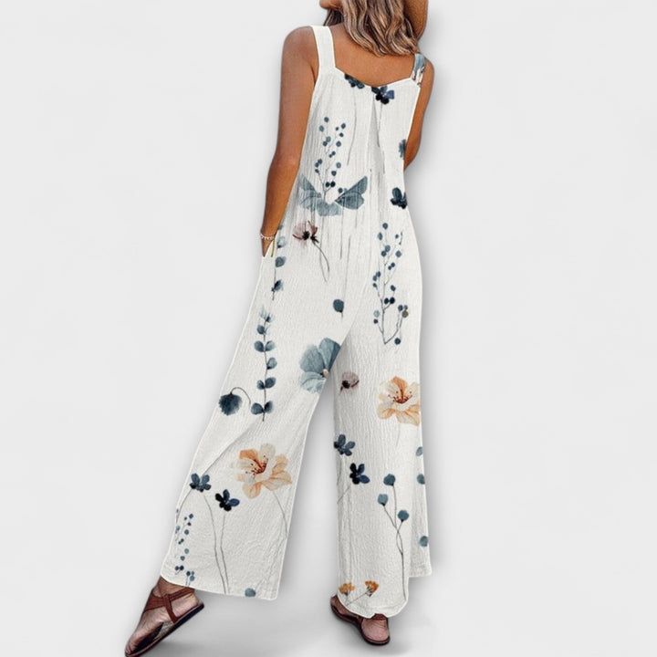Apolline - Pantalón de tirantes blanco con estampado floral