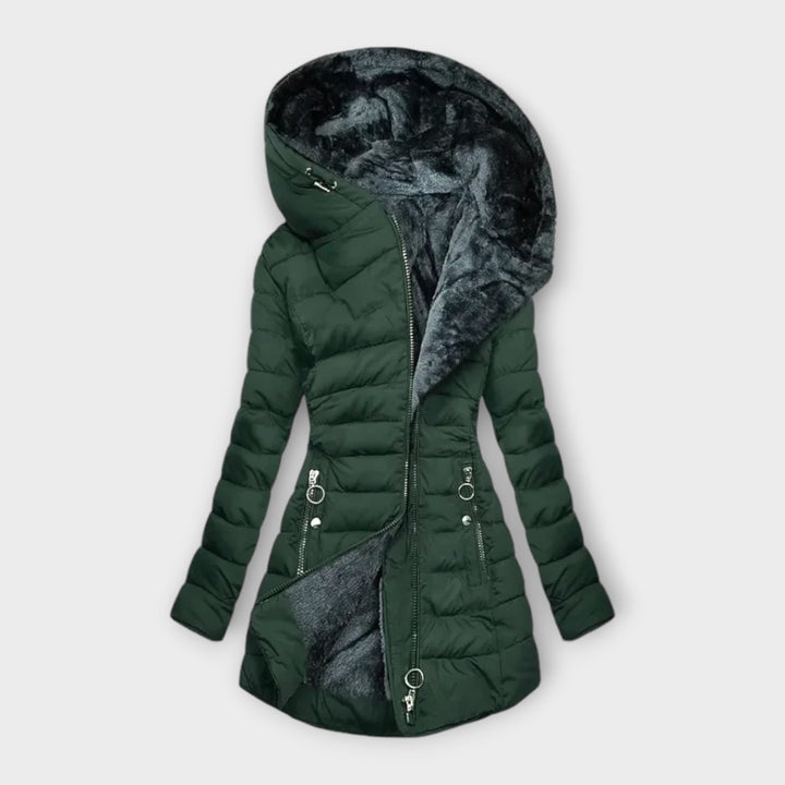 Kori - Abrigo acogedor verde menta con capucha