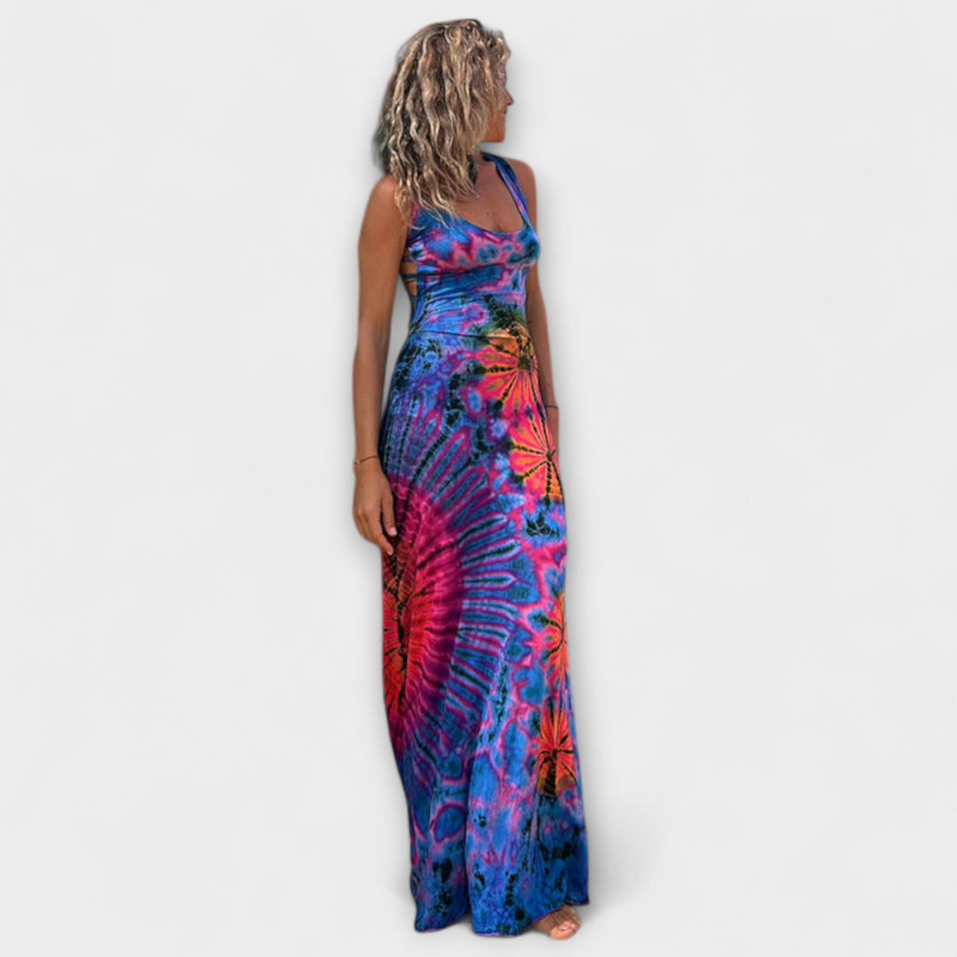 Ronja - Vestido Maxi Tie-Dye en tonos Rosa y Azul