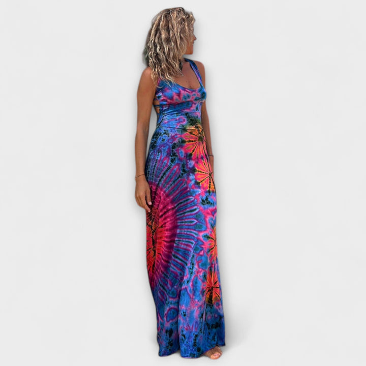 Ronja - Vestido Maxi Tie-Dye en tonos Rosa y Azul