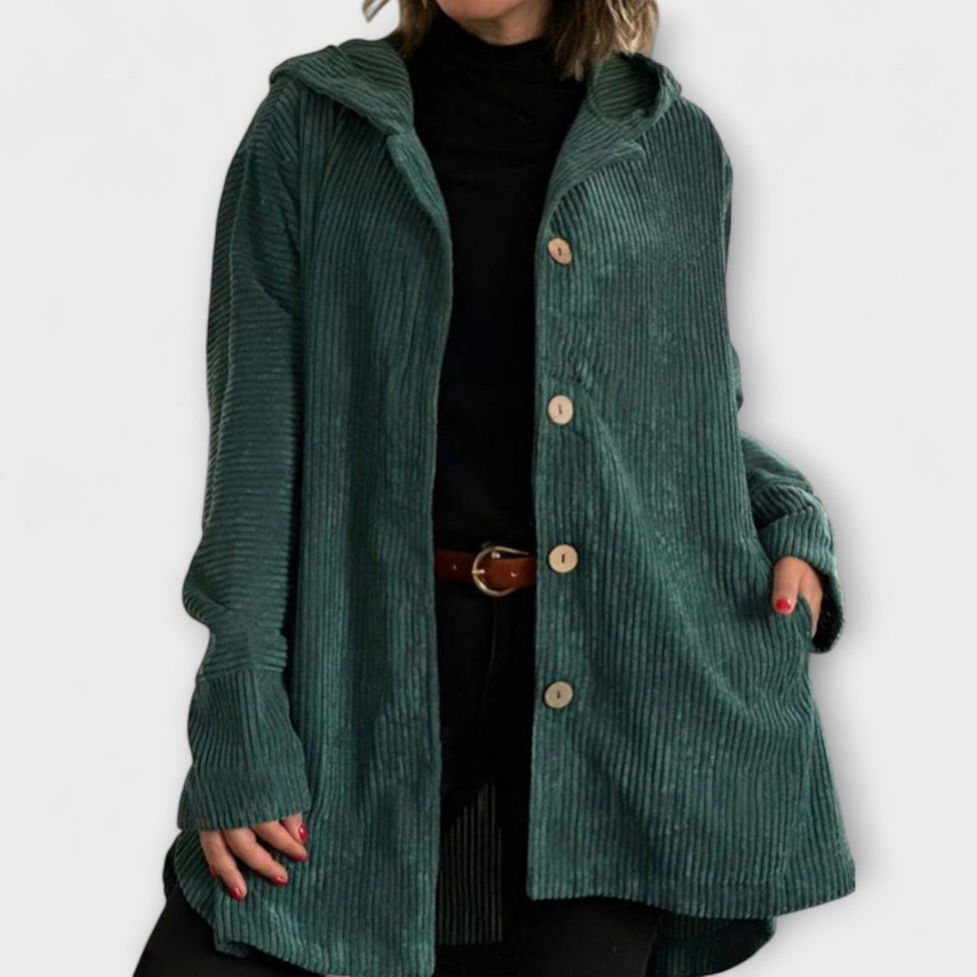 Ladia - Chaqueta con capucha de cordón en burdeos