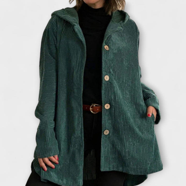 Ladia - Chaqueta con capucha de cordón en burdeos