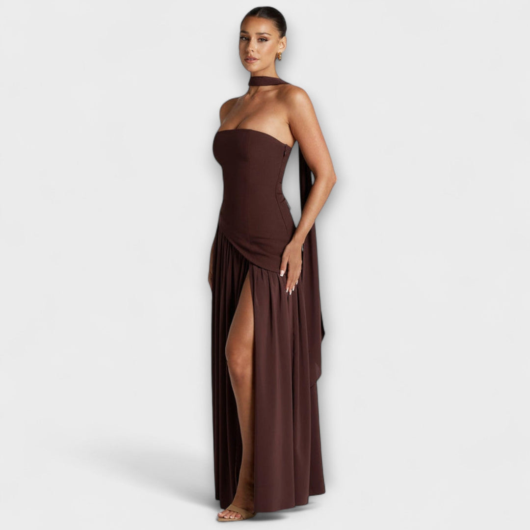 Tessa - Vestido Maxi Amarillo con Abertura