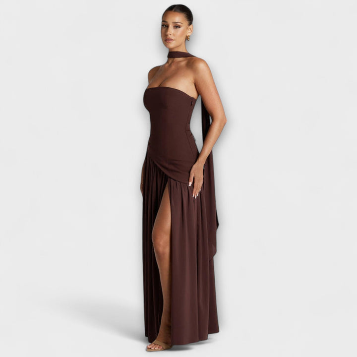Tessa - Vestido Maxi Amarillo con Abertura