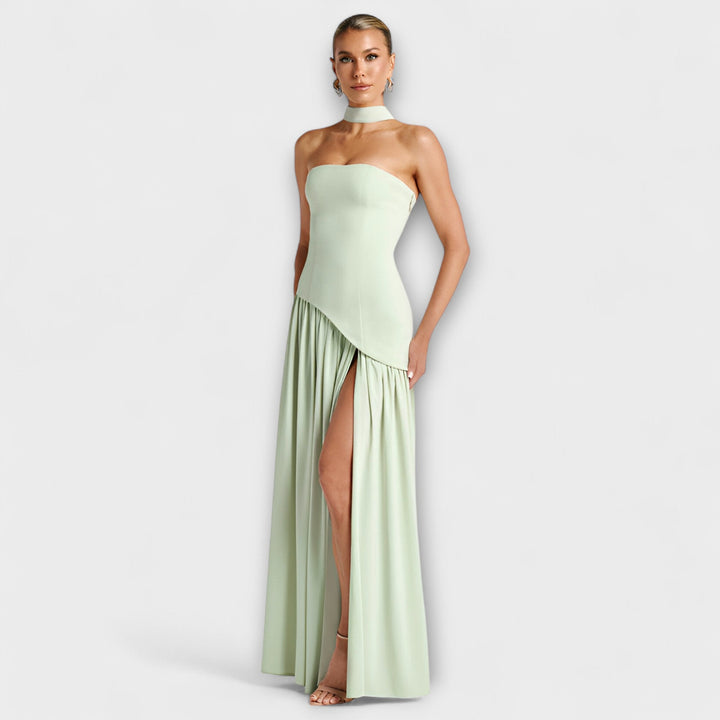 Tessa - Vestido Maxi Amarillo con Abertura
