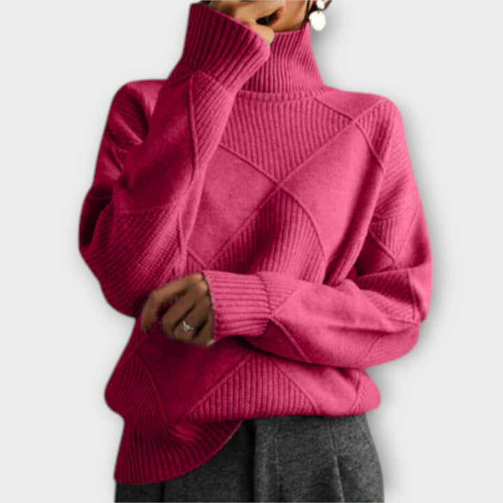 Melanie - Jersey de cuello alto y cómodo
