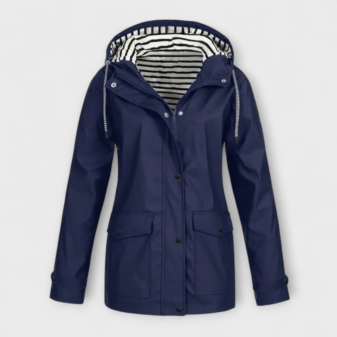 Alessa - Chaqueta de lluvia negra y elegante