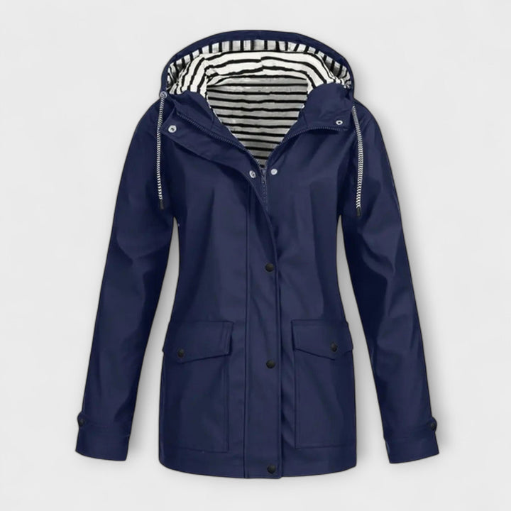 Alessa - Chaqueta de lluvia negra y elegante