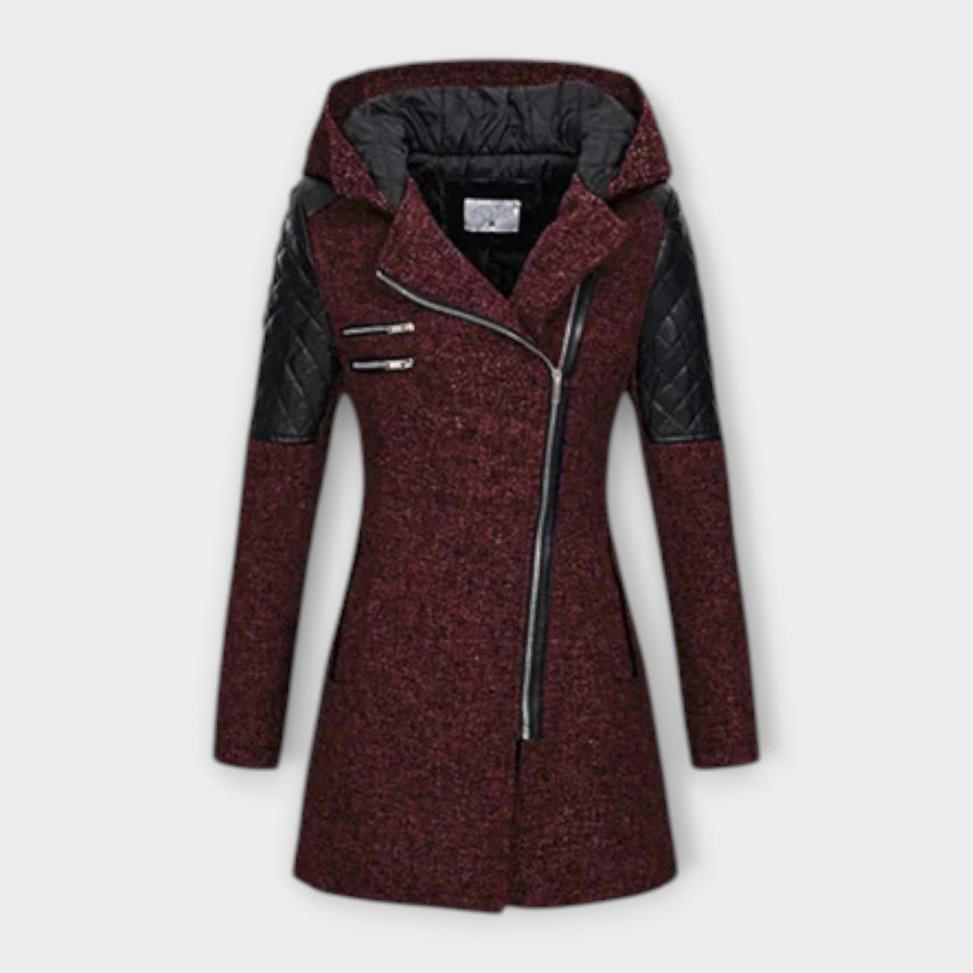 Sophia - Abrigo de invierno gris con capucha