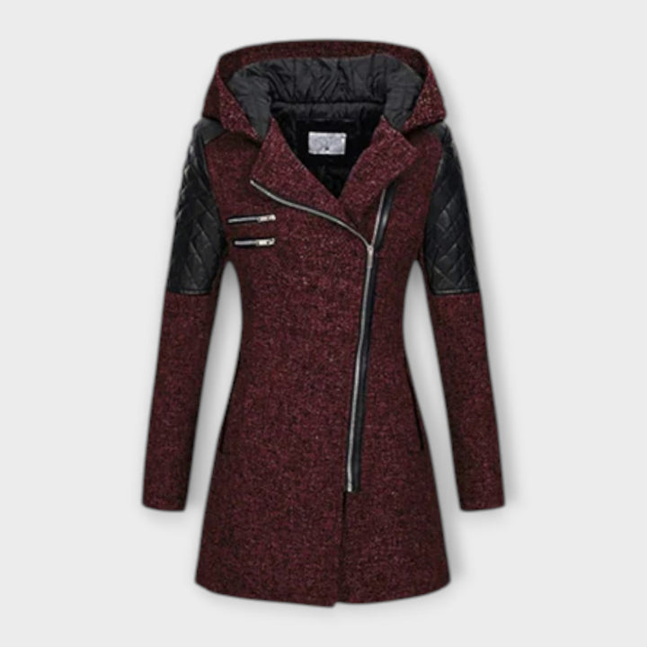 Sophia - Abrigo de invierno gris con capucha