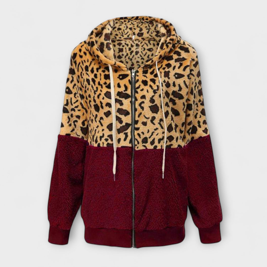 Lea - Jersey de felpa con capucha y estampado de leopardo