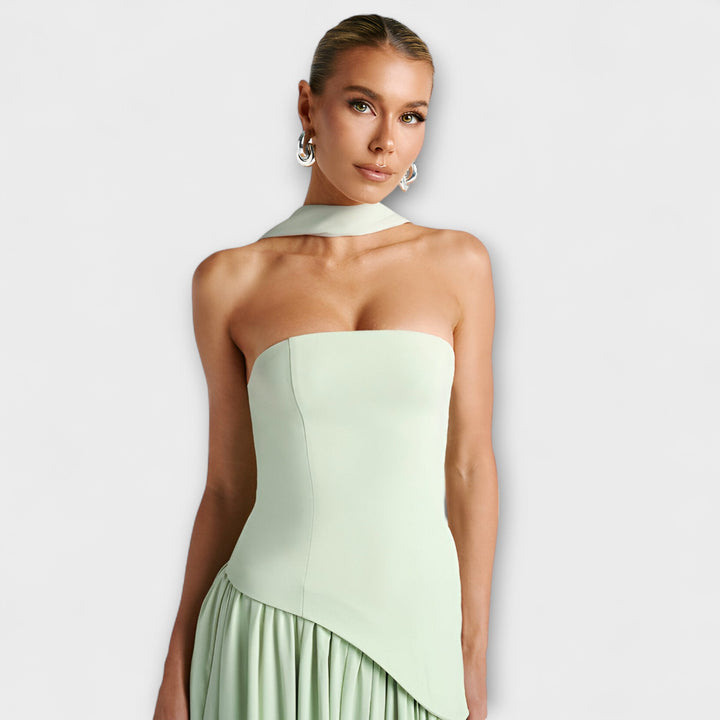 Tessa - Vestido Maxi Amarillo con Abertura