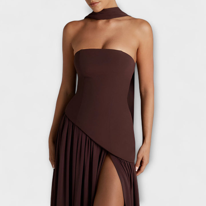 Tessa - Vestido Maxi Amarillo con Abertura