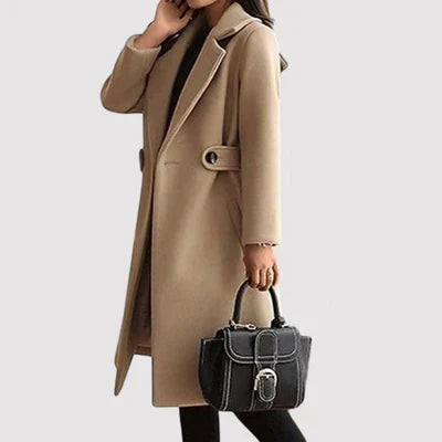 Clara - Abrigo beige con cinturón