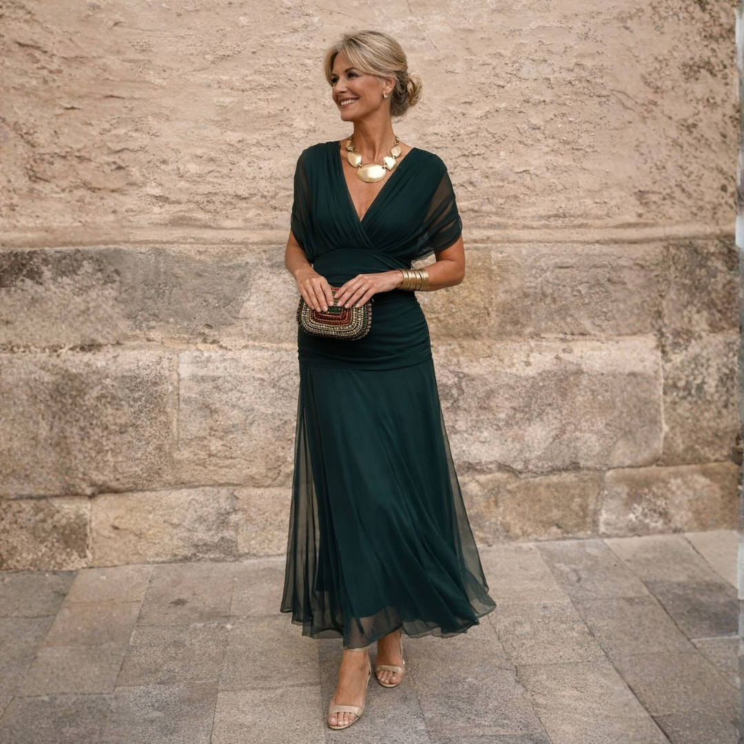 Mikaela - Vestido maxi de hombros al descubierto