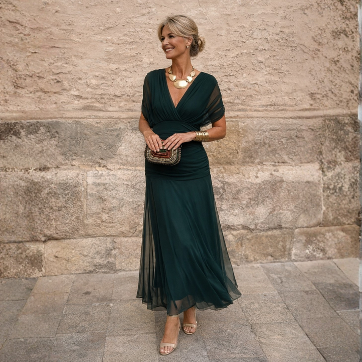 Mikaela - Vestido maxi de hombros al descubierto