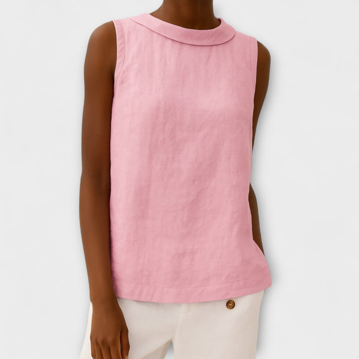 Brianna - Top elegante sin mangas en beige